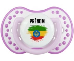 Drapeau effet pinceau Ethiopie avec prénom Sucete LOVI Dynamic Blanc-mauve classique