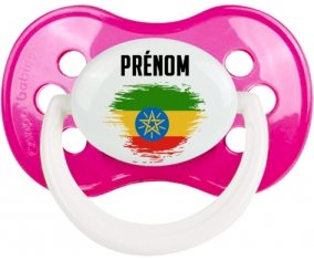 Drapeau effet pinceau Ethiopie avec prénom Sucete Anatomique Rose foncé classique