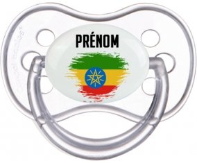 Drapeau effet pinceau Ethiopie avec prénom Sucete Anatomique Transparente classique