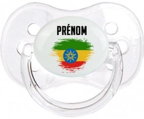 Drapeau effet pinceau Ethiopie avec prénom Sucete Cerise Transparent classique