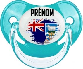 Drapeau effet pinceau les îles Falkland avec prénom : Sucette Physiologique personnalisée