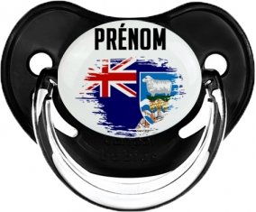 Drapeau effet pinceau les îles Falkland avec prénom Sucete Physiologique Noir classique