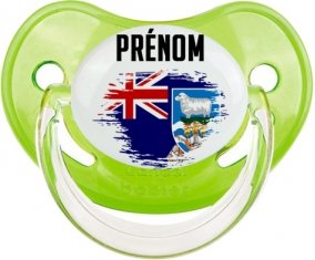 Drapeau effet pinceau les îles Falkland avec prénom Sucete Physiologique Vert classique