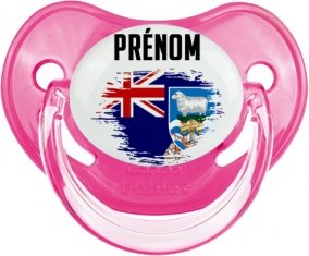 Drapeau effet pinceau les îles Falkland avec prénom Sucete Physiologique Rose classique
