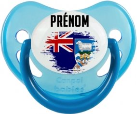 Drapeau effet pinceau les îles Falkland avec prénom Sucete Physiologique Bleue phosphorescente