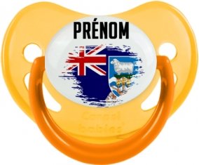 Drapeau effet pinceau les îles Falkland avec prénom Sucete Physiologique Jaune phosphorescente