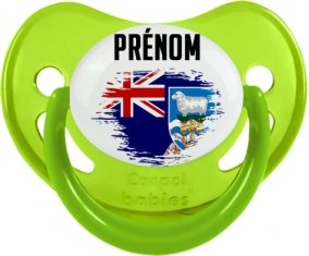 Drapeau effet pinceau les îles Falkland avec prénom Sucete Physiologique Vert phosphorescente