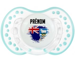 Drapeau effet pinceau les îles Falkland avec prénom Tétine LOVI Dynamic Retro-blanc-lagon classique