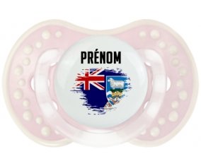 Drapeau effet pinceau les îles Falkland avec prénom Tétine LOVI Dynamic Retro-rose-tendre classique