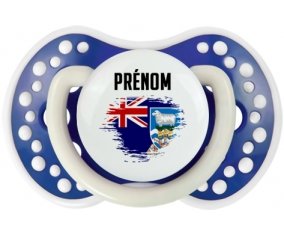Drapeau effet pinceau les îles Falkland avec prénom Tétine LOVI Dynamic Bleu-marine phosphorescente