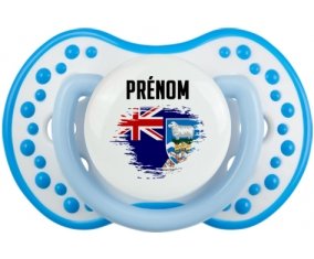 Drapeau effet pinceau les îles Falkland avec prénom Tétine LOVI Dynamic Blanc-bleu phosphorescente