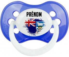 Drapeau effet pinceau les îles Falkland avec prénom : Sucette Anatomique personnalisée