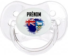 Drapeau effet pinceau les îles Falkland avec prénom Sucette Cerise Transparent classique