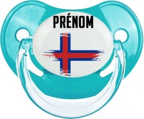 Drapeau effet pinceau Îles Féroé avec prénom : Sucette Physiologique personnalisée