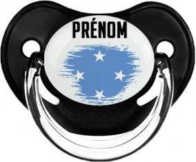 Drapeau effet pinceau États fédérés de Micronésie avec prénom Sucette Physiologique Noir classique