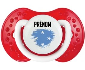 Drapeau effet pinceau États fédérés de Micronésie avec prénom Sucette LOVI Dynamic Blanc-rouge classique