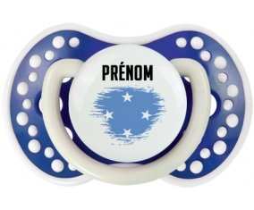 Drapeau effet pinceau États fédérés de Micronésie avec prénom Sucette LOVI Dynamic Bleu-marine phosphorescente