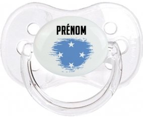 Drapeau effet pinceau États fédérés de Micronésie avec prénom Tétine Cerise Transparent classique