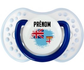 Drapeau effet pinceau Fidji avec prénom Sucete LOVI Dynamic Marine-blanc-bleu classique