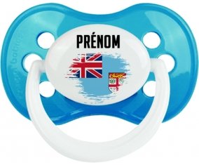 Drapeau effet pinceau Fidji avec prénom Sucete Anatomique Cyan classique