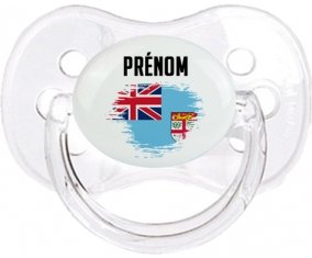 Drapeau effet pinceau Fidji avec prénom Sucete Cerise Transparent classique