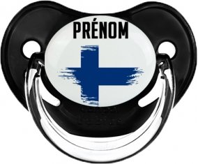 Drapeau effet pinceau Finlande avec prénom Sucete Physiologique Noir classique
