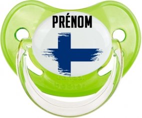 Drapeau effet pinceau Finlande avec prénom Sucete Physiologique Vert classique