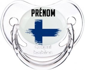 Drapeau effet pinceau Finlande avec prénom Sucete Physiologique Transparent classique