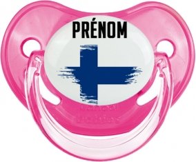 Drapeau effet pinceau Finlande avec prénom Sucete Physiologique Rose classique