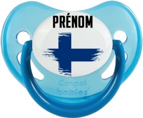 Drapeau effet pinceau Finlande avec prénom Sucete Physiologique Bleue phosphorescente