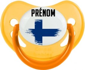 Drapeau effet pinceau Finlande avec prénom Sucete Physiologique Jaune phosphorescente