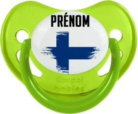 Drapeau effet pinceau Finlande avec prénom Sucete Physiologique Vert phosphorescente