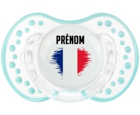 Drapeau effet pinceau France avec prénom Sucette LOVI Dynamic Retro-blanc-lagon classique
