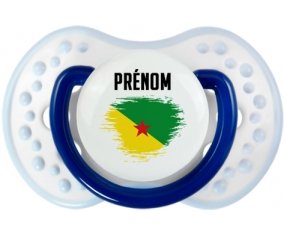 Drapeau effet pinceau Guyane Française avec prénom Sucete LOVI Dynamic Marine-blanc-bleu classique