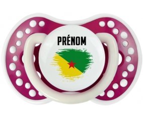 Drapeau effet pinceau Guyane Française avec prénom Sucete LOVI Dynamic Fuchsia phosphorescente