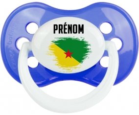 Drapeau effet pinceau Guyane Française avec prénom : Sucette Anatomique personnalisée
