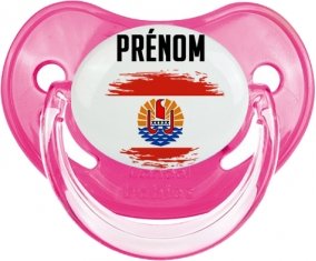 Drapeau effet pinceau Polynésie française avec prénom Sucete Physiologique Rose classique