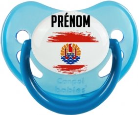 Drapeau effet pinceau Polynésie française avec prénom Sucete Physiologique Bleue phosphorescente
