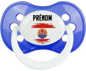 Drapeau effet pinceau Polynésie française avec prénom : Sucette Anatomique personnalisée