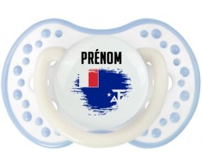 Drapeau effet pinceau Terres australes françaises avec prénom Sucette LOVI Dynamic Blanc-cyan classique