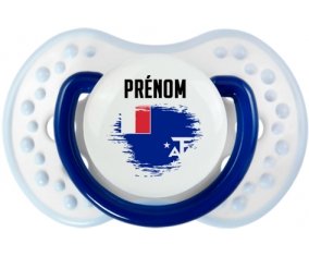 Drapeau effet pinceau Terres australes françaises avec prénom Sucette LOVI Dynamic Marine-blanc-bleu classique