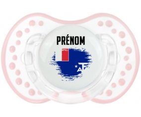Drapeau effet pinceau Terres australes françaises avec prénom Sucette LOVI Dynamic Retro-blanc-rose-tendre classique