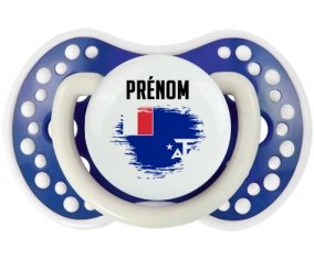 Drapeau effet pinceau Terres australes françaises avec prénom Sucette LOVI Dynamic Bleu-marine phosphorescente