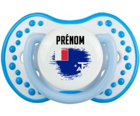 Drapeau effet pinceau Terres australes françaises avec prénom Sucette LOVI Dynamic Blanc-bleu phosphorescente