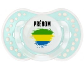 Drapeau effet pinceau Gabon avec prénom Sucette LOVI Dynamic Retro-turquoise-lagon classique
