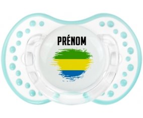 Drapeau effet pinceau Gabon avec prénom Sucette LOVI Dynamic Retro-blanc-lagon classique