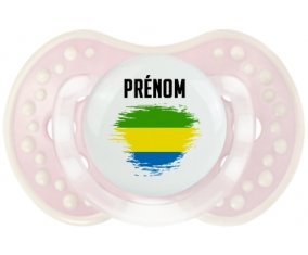 Drapeau effet pinceau Gabon avec prénom Sucette LOVI Dynamic Retro-rose-tendre classique