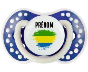 Drapeau effet pinceau Gabon avec prénom Sucette LOVI Dynamic Bleu-marine phosphorescente