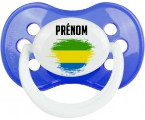 Drapeau effet pinceau Gabon avec prénom : Sucette Anatomique personnalisée