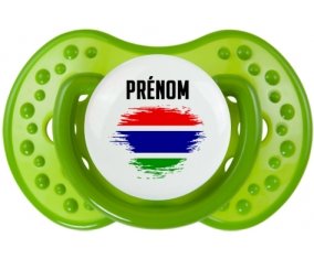 Drapeau effet pinceau Gambie avec prénom Sucete LOVI Dynamic Vert classique